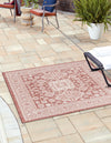 Tribal Terrace Treasures Collection Area Rug -  Incan Isle (Rust Red) Square Rust Red  lifestyle 0