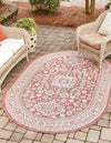 Tribal Terrace Treasures Collection Area Rug -  Incan Isle (Rust Red) Oval Rust Red  lifestyle 0