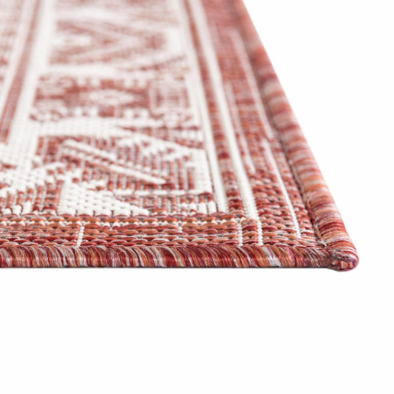 Tribal Terrace Treasures Collection Area Rug -  Incan Isle (Rust Red) Runner Rust Red  lifestyle 5