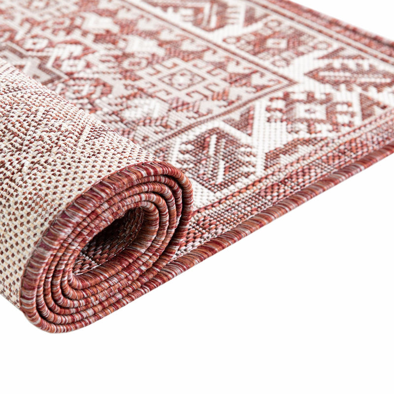 Tribal Terrace Treasures Collection Area Rug -  Incan Isle (Rust Red) Runner Rust Red  lifestyle 10