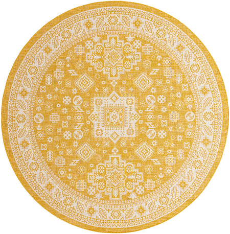 Tribal Terrace Treasures Collection Area Rug -  Incan Isle (Yellow)