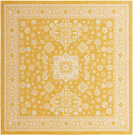 Tribal Terrace Treasures Collection Area Rug -  Incan Isle (Yellow)