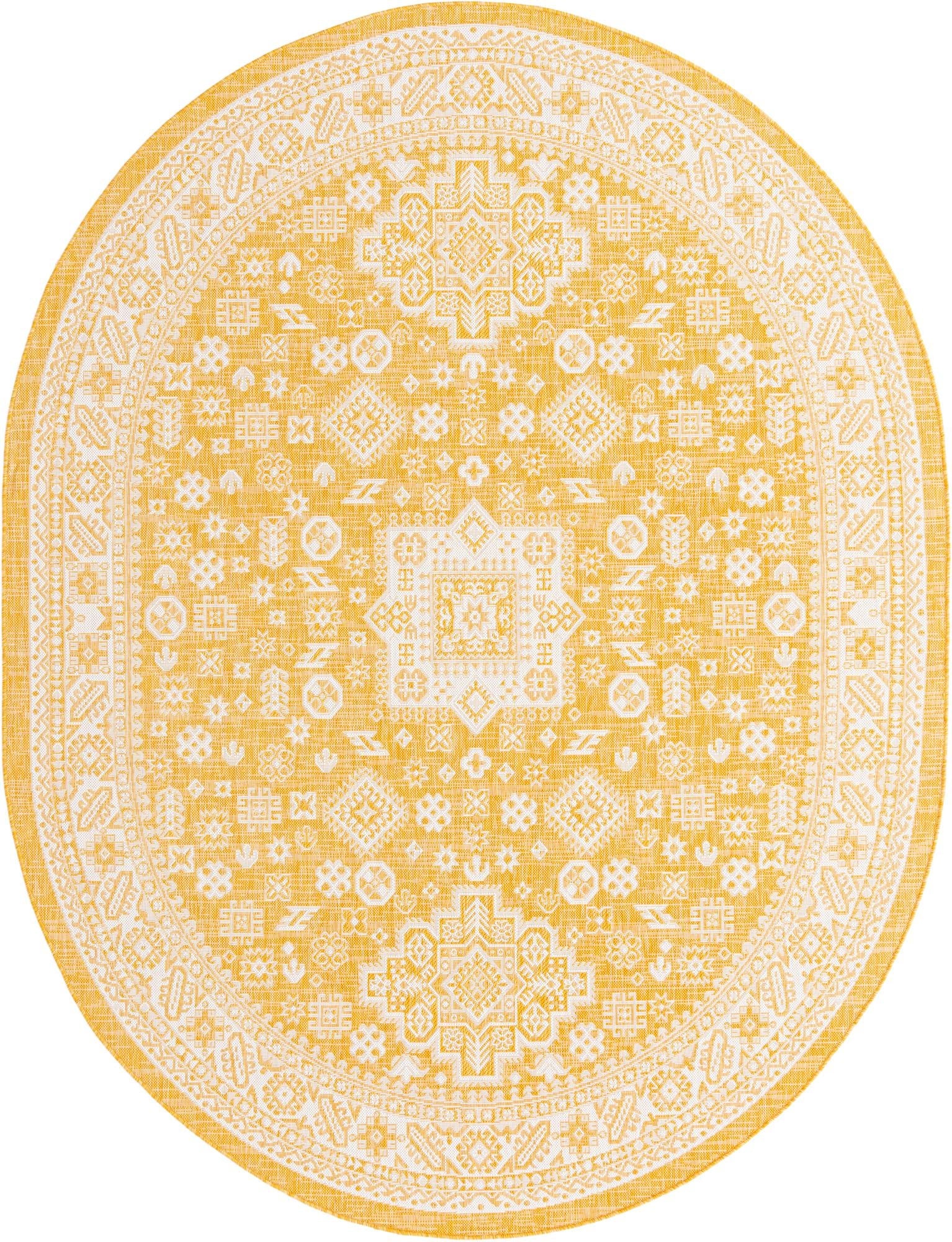 Tribal Terrace Treasures Collection Area Rug -  Incan Isle (Yellow)