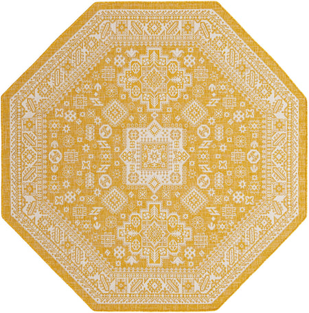 Tribal Terrace Treasures Collection Area Rug -  Incan Isle (Yellow)