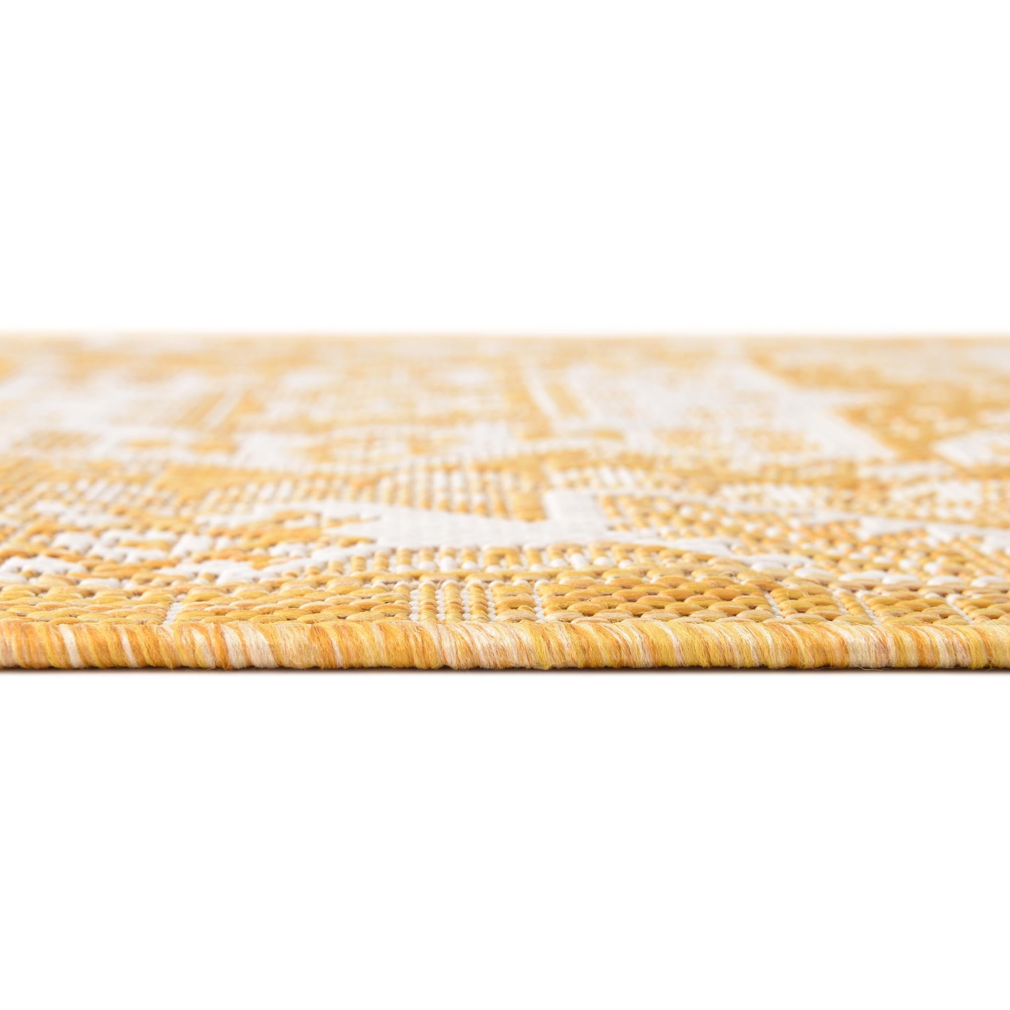 Tribal Terrace Treasures Collection Area Rug -  Incan Isle (Yellow)