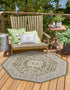 Tribal Terrace Treasures Collection Area Rug -  Incan Isle (Green)