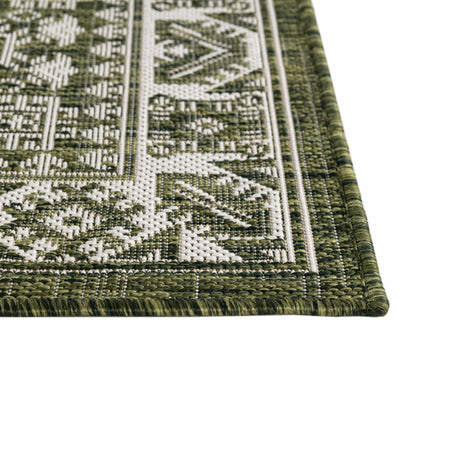 Tribal Terrace Treasures Collection Area Rug -  Incan Isle (Green)