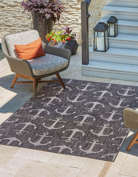 Seaside Haven Rugs Collection Area Rug - Sapphire (Charcoal)