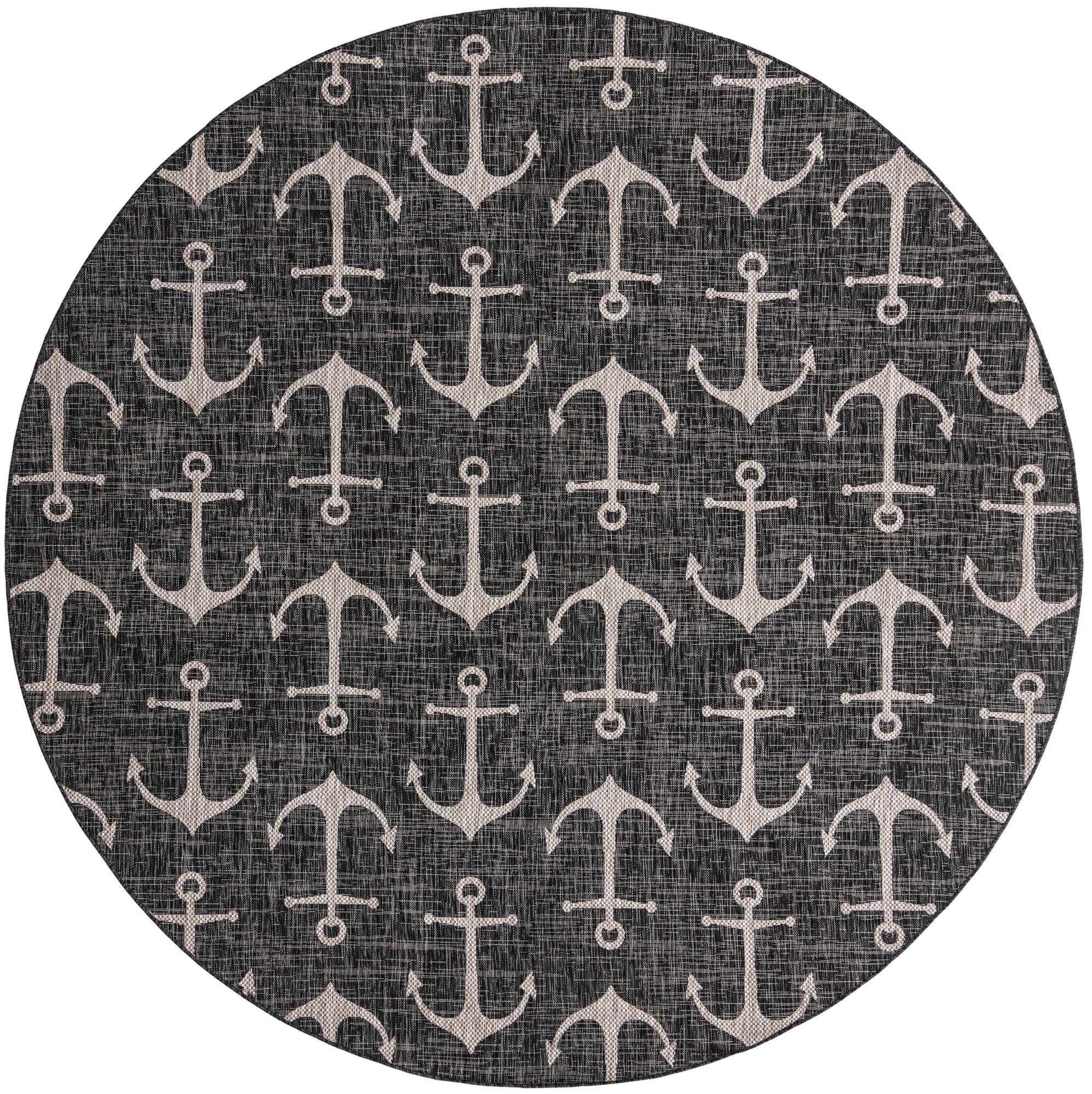 Seaside Haven Rugs Collection Area Rug - Sapphire (Charcoal)