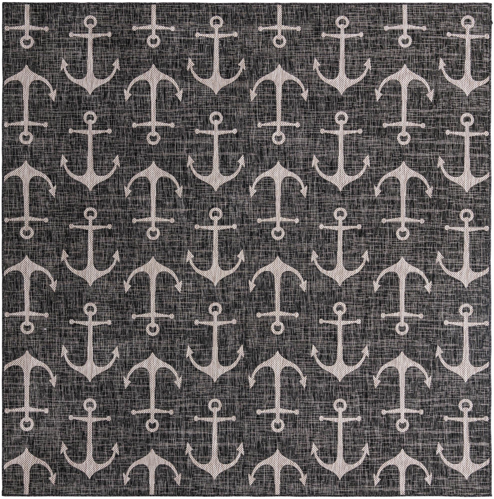 Seaside Haven Rugs Collection Area Rug - Sapphire (Charcoal)