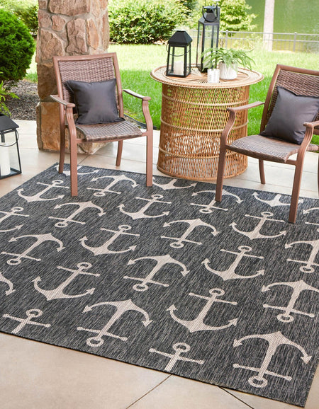 Seaside Haven Rugs Collection Area Rug - Sapphire (Charcoal)