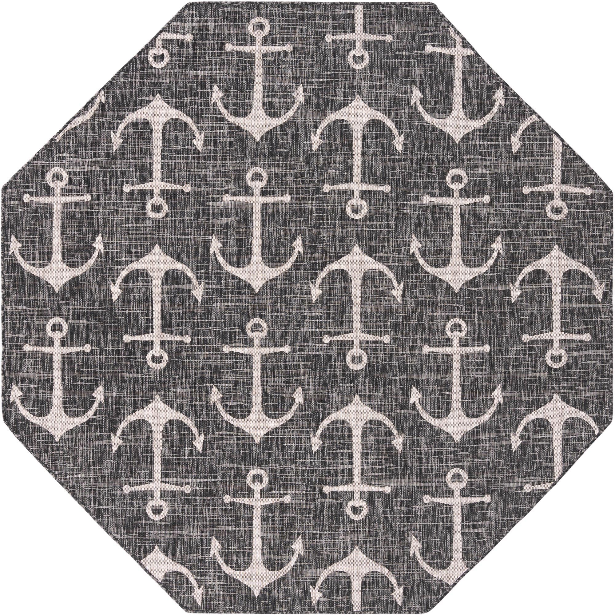 Seaside Haven Rugs Collection Area Rug - Sapphire (Charcoal)