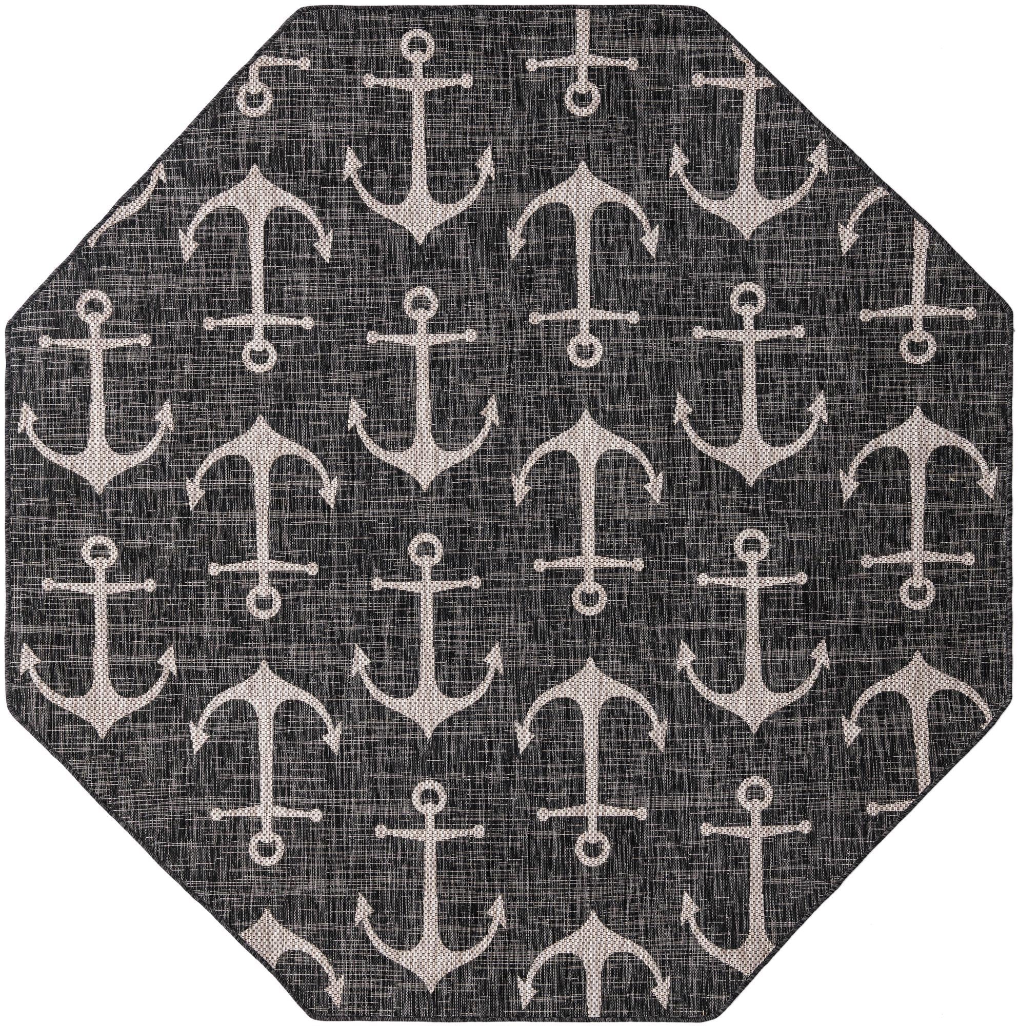 Seaside Haven Rugs Collection Area Rug - Sapphire (Charcoal)