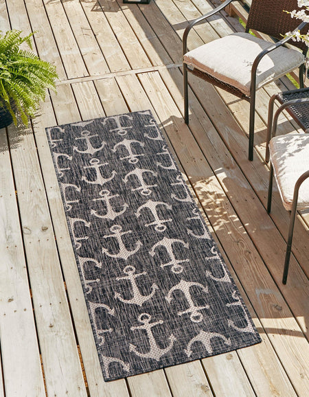 Seaside Haven Rugs Collection Area Rug - Sapphire (Charcoal)