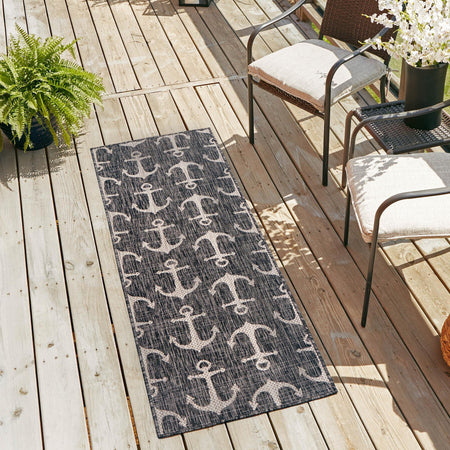 Seaside Haven Rugs Collection Area Rug - Sapphire (Charcoal)