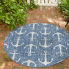 Seaside Haven Rugs Collection Area Rug - Sapphire (Blue) Round Blue  lifestyle 18