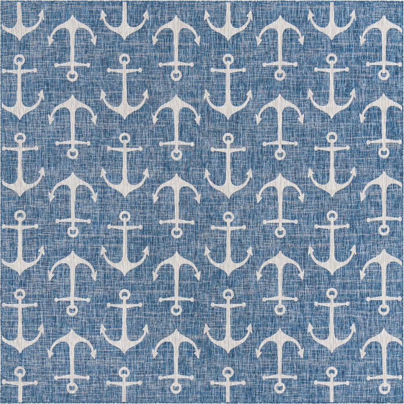 Seaside Haven Rugs Collection Area Rug - Sapphire (Blue) Square Blue Main