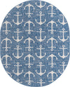 Seaside Haven Rugs Collection Area Rug - Sapphire (Blue) Oval Blue Main