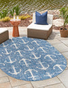 Seaside Haven Rugs Collection Area Rug - Sapphire (Blue) Oval Blue  lifestyle 0