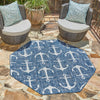 Seaside Haven Rugs Collection Area Rug - Sapphire (Blue) Octagon Blue  lifestyle 13