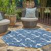 Seaside Haven Rugs Collection Area Rug - Sapphire (Blue) Octagon Blue  lifestyle 14