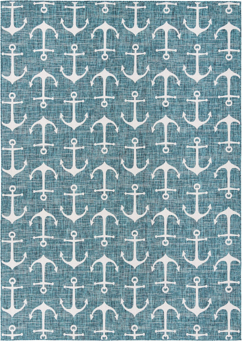 Seaside Haven Rugs Collection Area Rug - Sapphire (Teal) Rectangle Teal  lifestyle 2