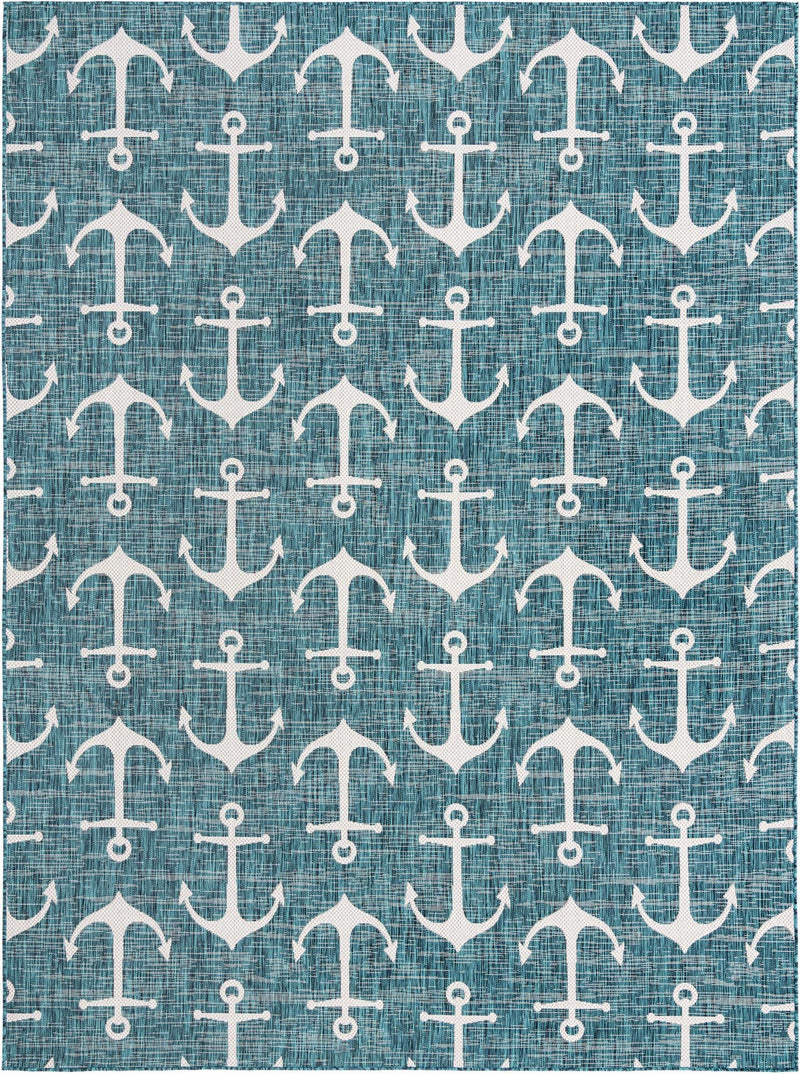 Seaside Haven Rugs Collection Area Rug - Sapphire (Teal) Rectangle Teal Main