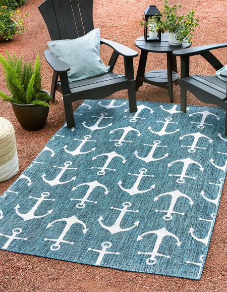 Seaside Haven Rugs Collection Area Rug - Sapphire (Teal)