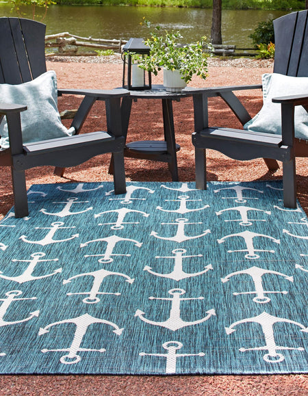 Seaside Haven Rugs Collection Area Rug - Sapphire (Teal)