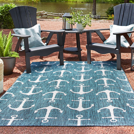 Seaside Haven Rugs Collection Area Rug - Sapphire (Teal)