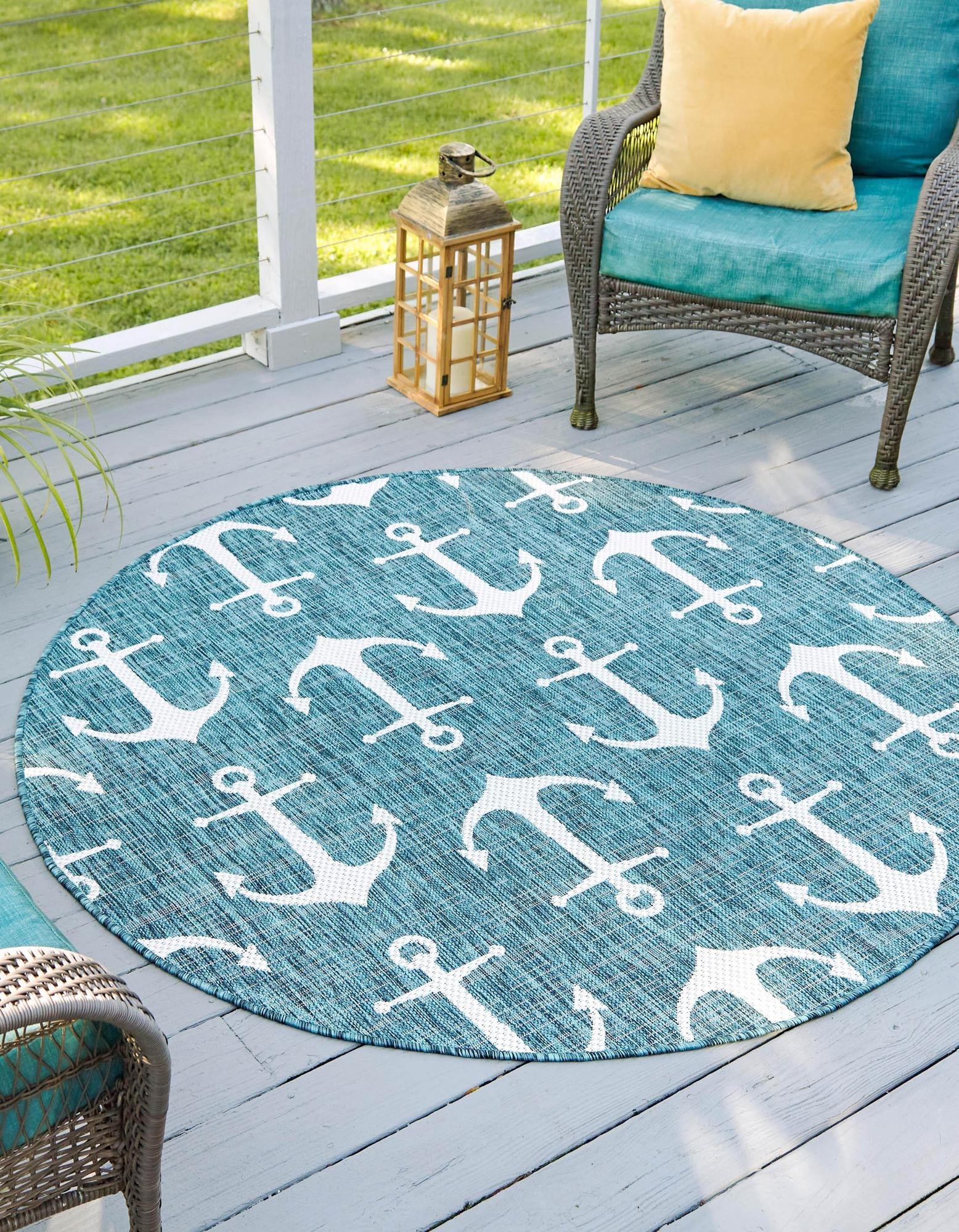 Seaside Haven Rugs Collection Area Rug - Sapphire (Teal)