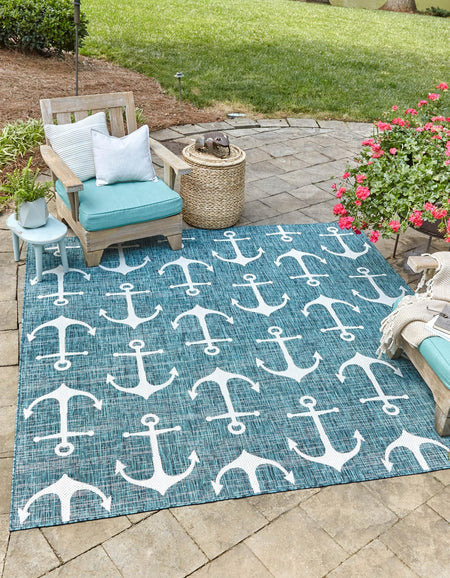 Seaside Haven Rugs Collection Area Rug - Sapphire (Teal)