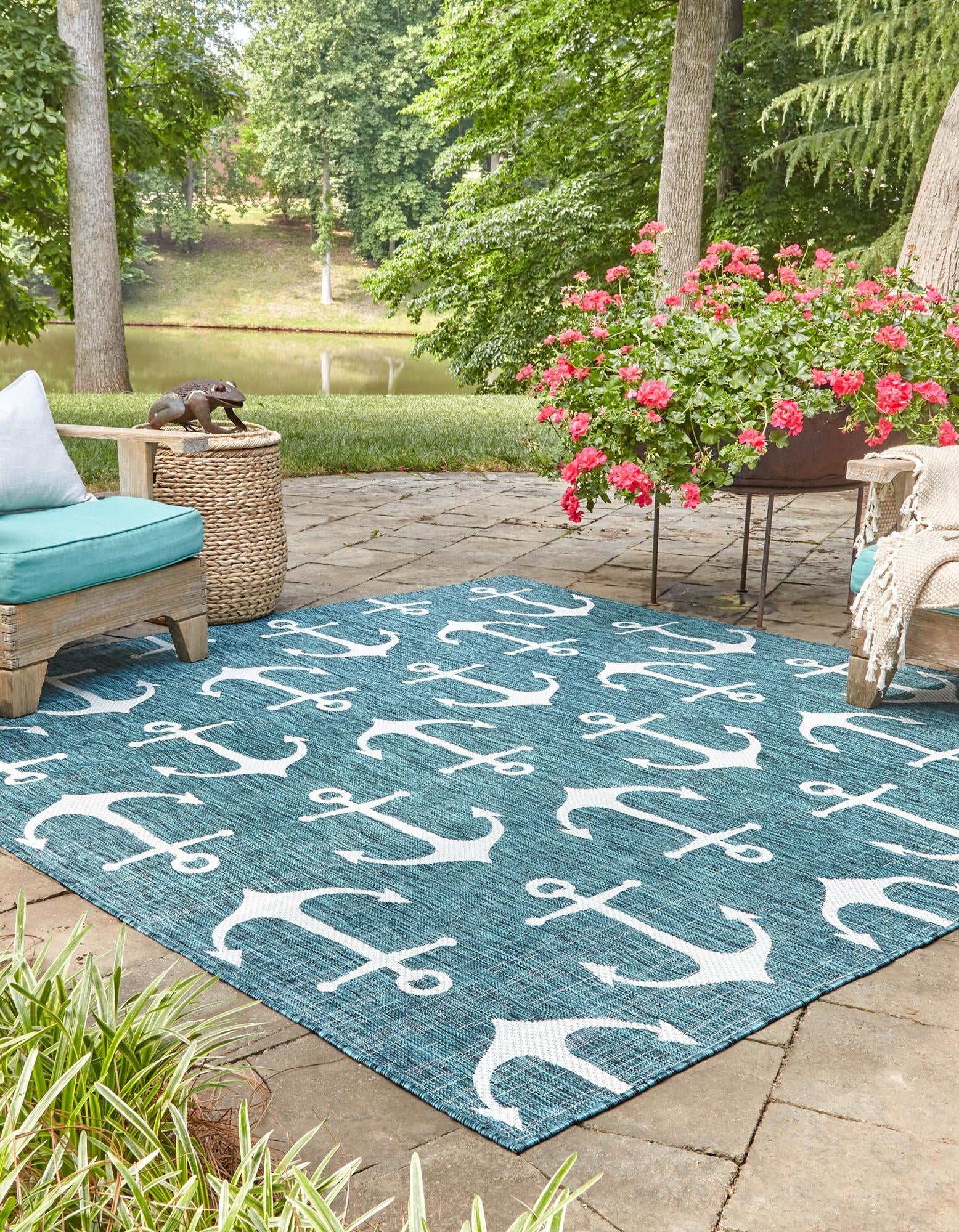 Seaside Haven Rugs Collection Area Rug - Sapphire (Teal)