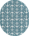 Seaside Haven Rugs Collection Area Rug - Sapphire (Teal) Oval Teal Main