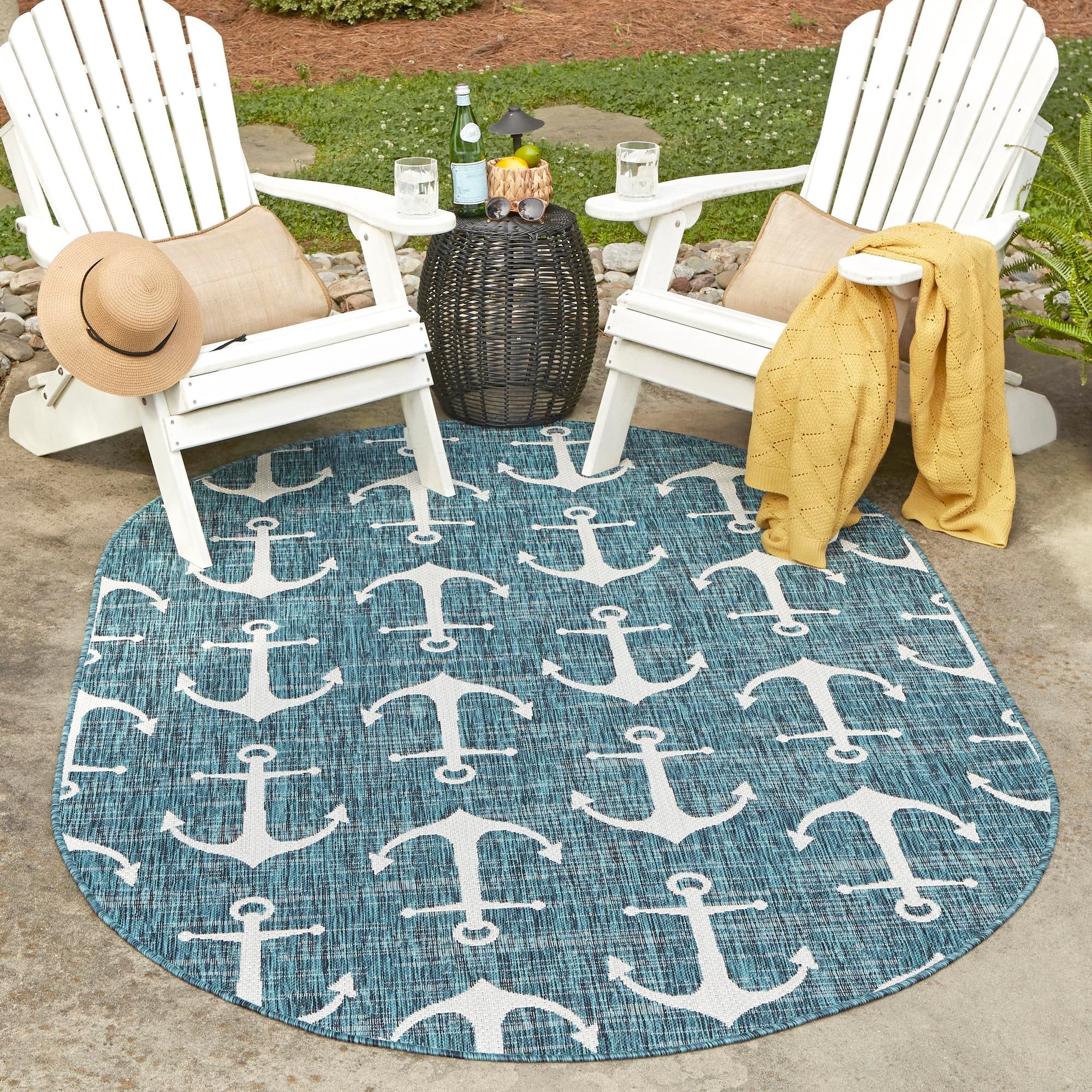 Seaside Haven Rugs Collection Area Rug - Sapphire (Teal)