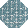 Seaside Haven Rugs Collection Area Rug - Sapphire (Teal) Octagon Teal Main