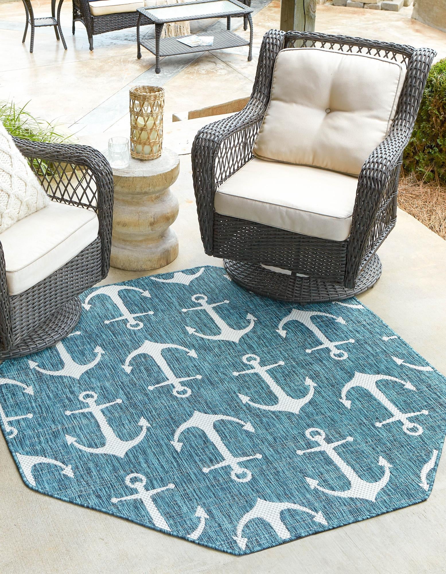 Seaside Haven Rugs Collection Area Rug - Sapphire (Teal)