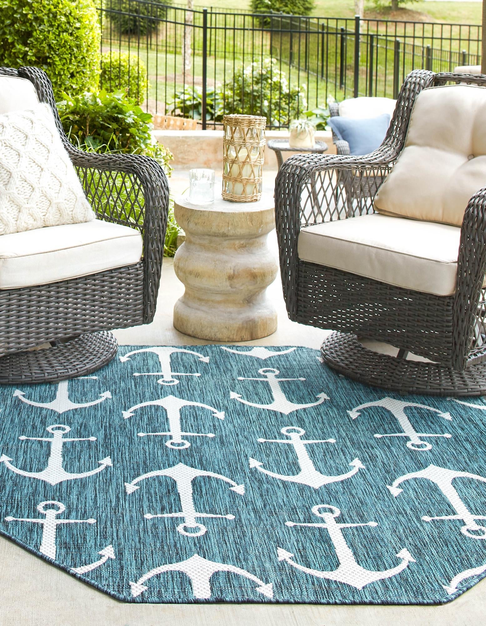 Seaside Haven Rugs Collection Area Rug - Sapphire (Teal)