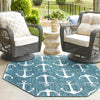 Seaside Haven Rugs Collection Area Rug - Sapphire (Teal) Octagon Teal  lifestyle 14