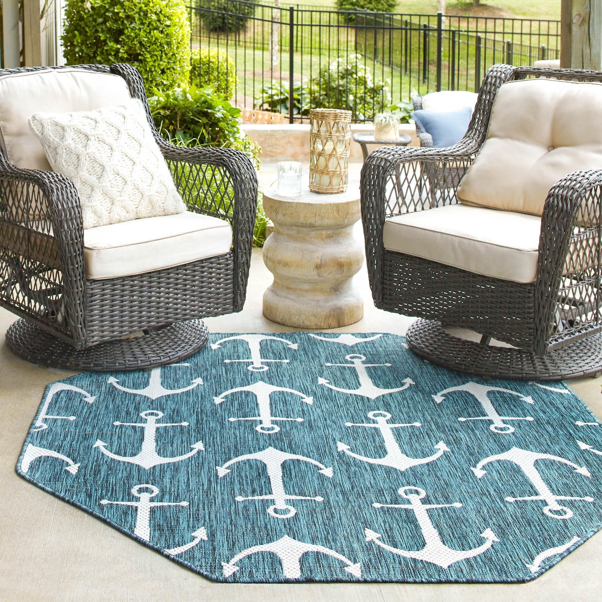 Seaside Haven Rugs Collection Area Rug - Sapphire (Teal)