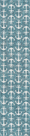 Seaside Haven Rugs Collection Area Rug - Sapphire (Teal) Runner Teal Main