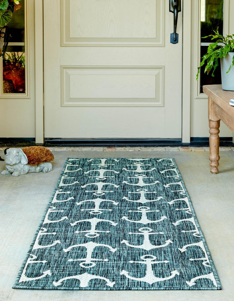 Seaside Haven Rugs Collection Area Rug - Sapphire (Teal) Runner Teal  lifestyle 2