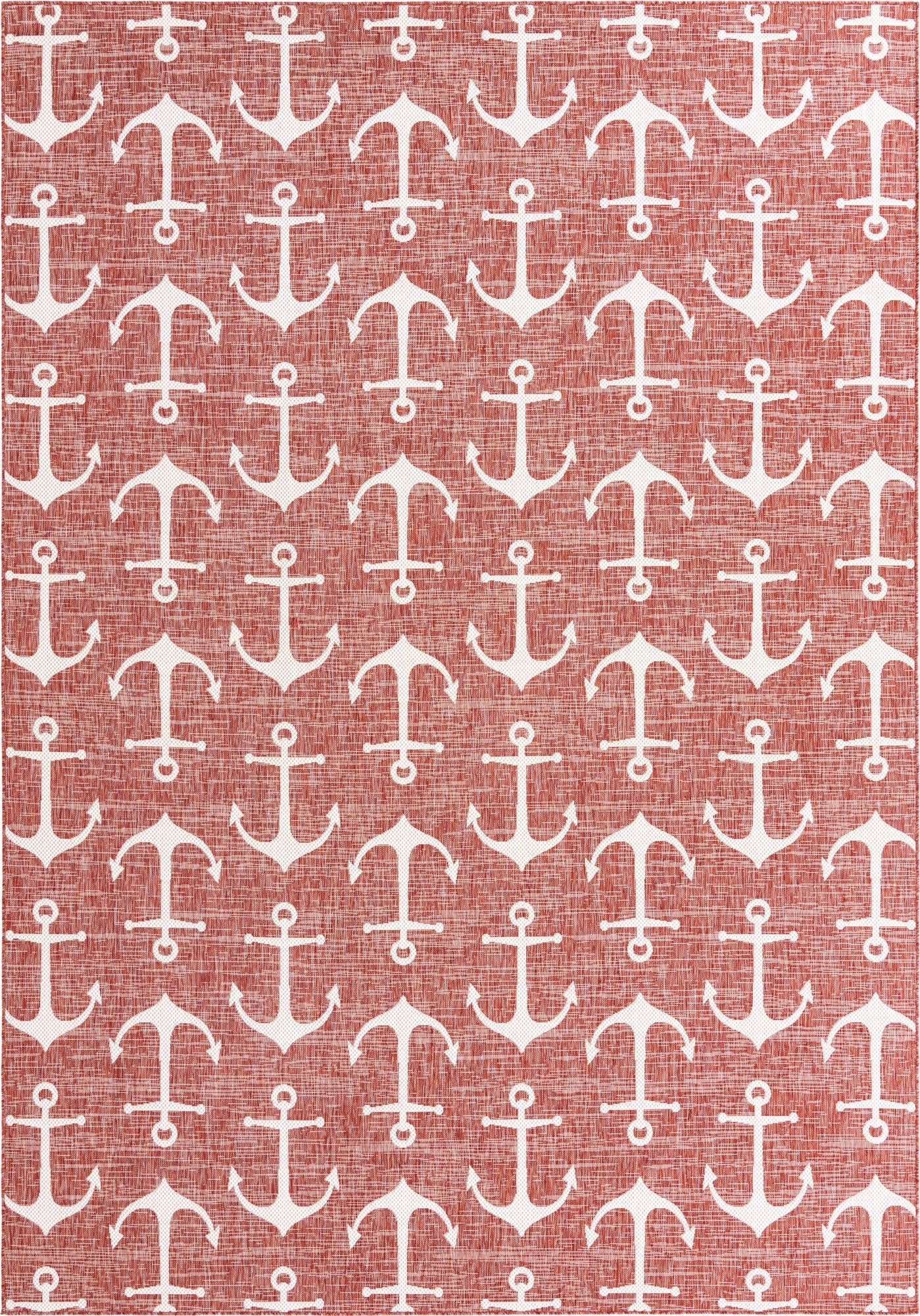 Seaside Haven Rugs Collection Area Rug - Sapphire (Rust Red)