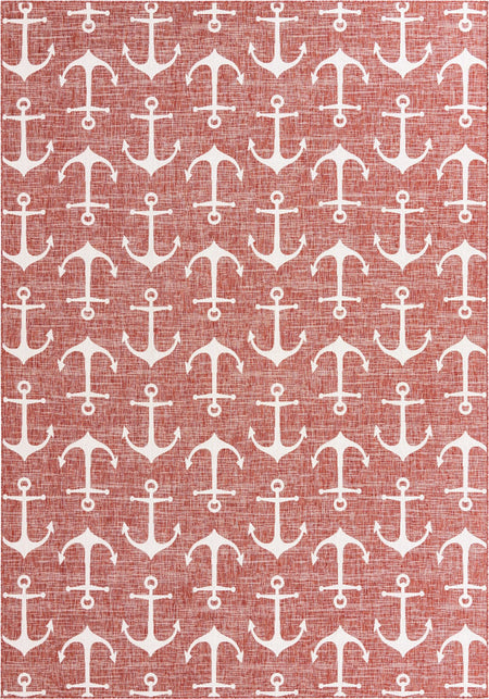 Seaside Haven Rugs Collection Area Rug - Sapphire (Rust Red)