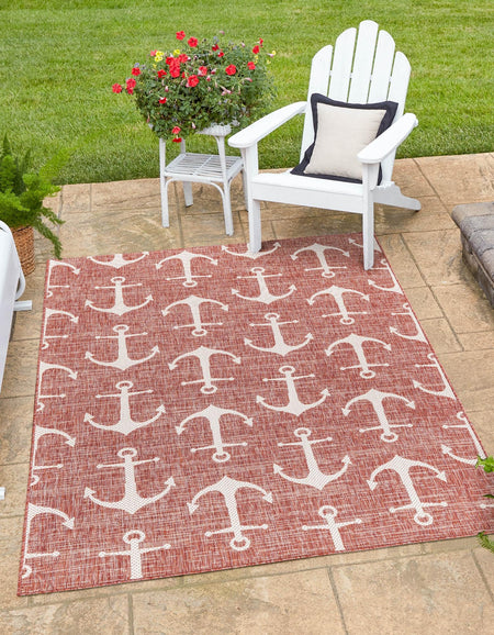 Seaside Haven Rugs Collection Area Rug - Sapphire (Rust Red)