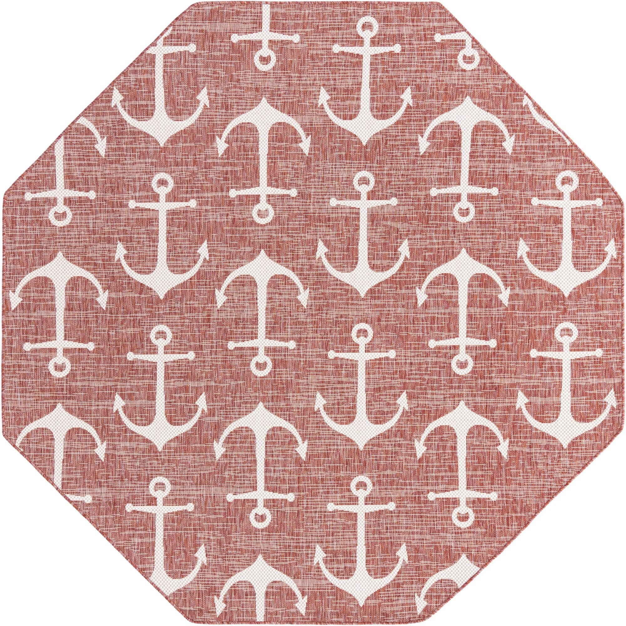 Seaside Haven Rugs Collection Area Rug - Sapphire (Rust Red)