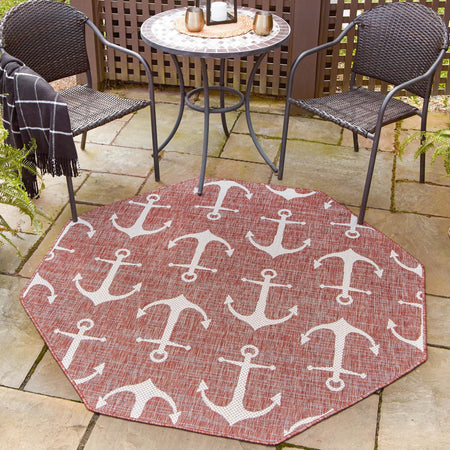 Seaside Haven Rugs Collection Area Rug - Sapphire (Rust Red)