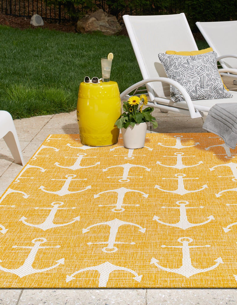 Seaside Haven Rugs Collection Area Rug - Sapphire (Yellow) Rectangle Yellow  lifestyle 4