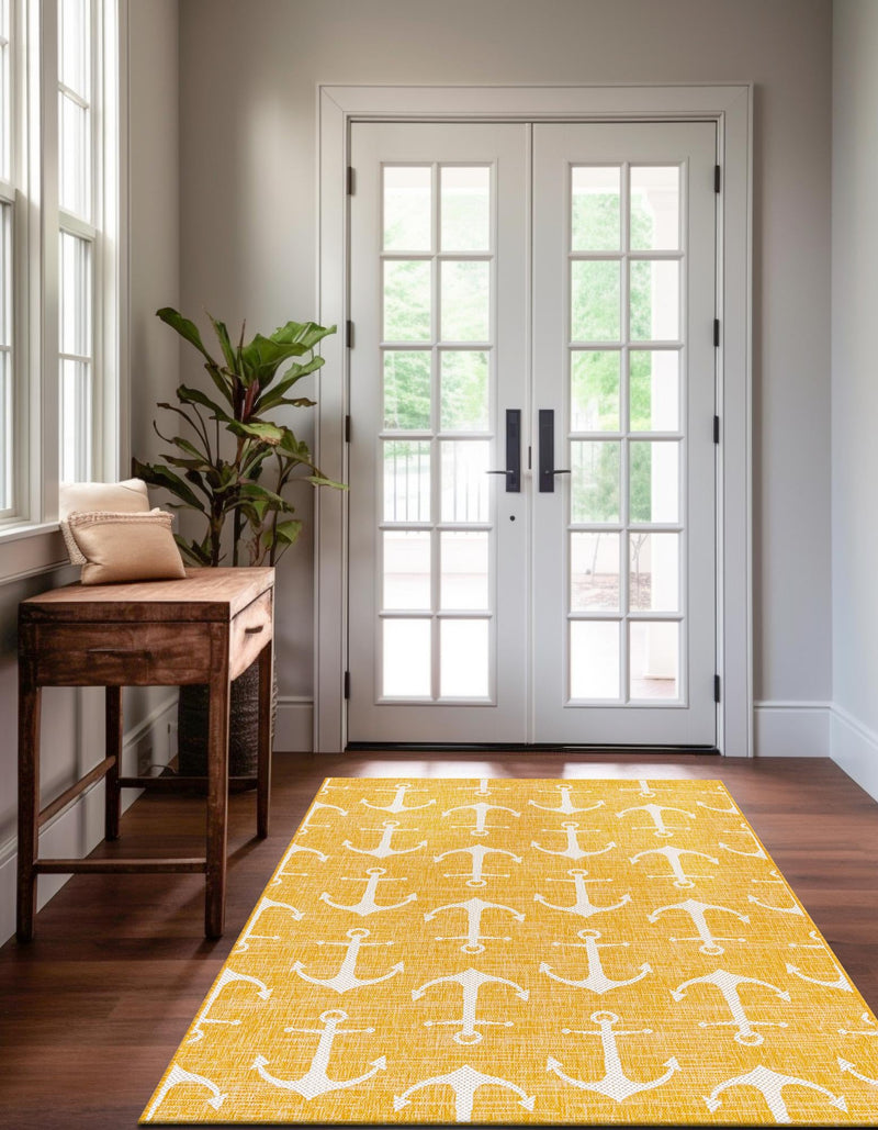 Seaside Haven Rugs Collection Area Rug - Sapphire (Yellow) Rectangle Yellow  lifestyle 7