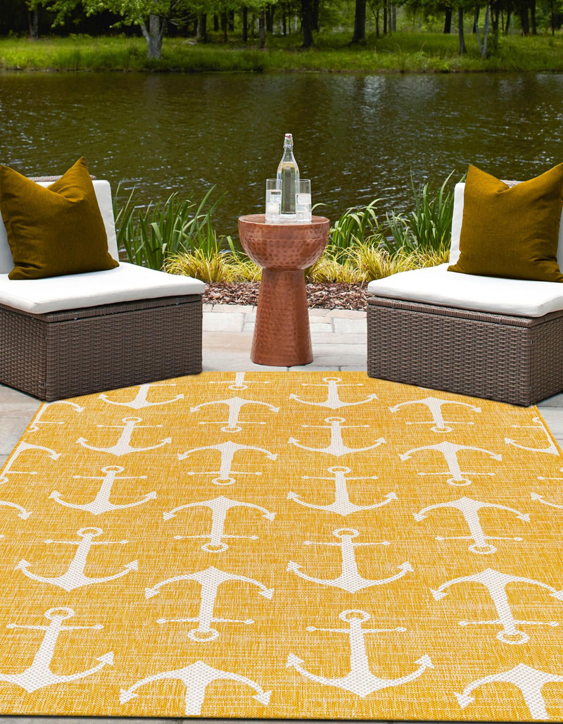 Seaside Haven Rugs Collection Area Rug - Sapphire (Yellow) Rectangle Yellow  lifestyle 8